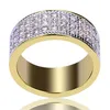 Semiface Goldplated zirkoonring Hiphop sieradenring Verkoop in Europa en Amerika6151144