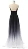 2019 Neueste Sexy Chiffon Lange Abendkleider mit Farbverlauf Mit Spitze Up Ombre Formales Abschlussball-partei-kleid Vestido Longo AL23