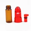 Snuff Snorter Dispenser Bullet Rocket Snorter Glazen pillendoosje met doorzichtige bodem voor roken Acryl dop Glazen fles Pillendoosje voor roker Roken Pocket Snorter