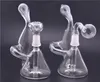 Mini Dab Rigs Glazen Olie Rigs Recycler Bubbler Hookah Dubbele honingraat Percolator Waterpijp met 14 mm gewricht Glasolie Pijp en kom