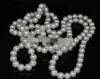 Grand collier de perles blanches de niveau 12-12mm, 55 "