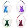 Pasen Bunny Mandkets Spring Paster Bunny Bunkets Rabbit Handtassen Canvas Candy Egg opbergtas Kids Hunt Eggs Event Gifts