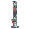 Hookahs 14'' glow in the dark bongs water pipe glass hookah bong non fading printing oil tobacco smoking dab rigs