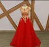 Elegant Red High Neck Arabic Long Prom Dresses With Cape Middle East Appliques Beaded Formal Prom Gowns Robe De Bal Evening Dresses