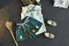 Baby Girls Cool Summer Pinasapple Stroje Bawełniane koszulę+spodenki Spodnie 2pcs Dziewczęta moda Zestaw odzieży dla dzieci butiki garnituru