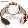 MEGIR Chronograph Sport Herren Uhren Top Brand Luxus Leder Quarzuhr Männer Uhr Armbanduhren Relogio Masculino Reloj Hombre1840