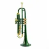 Trompette flambant neuve finition laiton vert Bb instruments de musique professionnels plats avec étui embout livraison gratuite