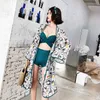 Women Sexy Fashion One-piece Swimsuit Print Bikini Set Three-piece Swimwear Female Seaside Vocation Swimsuits M-XL