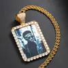 Nowe niestandardowe zdjęcie okrągłe wisiorek naszyjniki dla mężczyzn kobiet hip hop bling diament obraz wisiorki przyjaciel rodzinny biżuteria miłość prezent