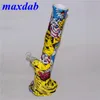Wholesale non fading printing Silicone Rigs hookah Dab Bongs Water pipe Silicone Oil Drum Rig smoking bubbler bong