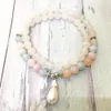 MG0594 Ntural A 급 모건 마노 54 Mala Bracelet 고품질 스노우 쿼드 여성용 요가 목걸이 개인 영적 보석