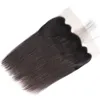 Trame di capelli vergini malesi con pizzo frontale 13x6 Pree pizzicato diritto serico 10-30 pollici colore naturale Remy