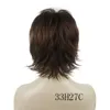 Women039s Wig Blackwine red BFluffy Short Straight Layered Hair Synthetic Full Wigs5495481