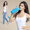 Teenra 750 ml Katlanabilir Silikon Su Şişesi Silikon Katlama Su Isıtıcısı Açık Spor Su Şişesi Kamp Seyahat Koşu Şişe C19041601