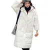 Fashion- Women White Duck Down Parka Kobiet Kurtka Panie Watowane Płaszcz Kobieta Ciepły Zipper Długie Parki Lekkie Kurtka Płaszcze