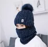 Caldo maglione cappello da donna all'aperto protezione dal freddo in due pezzi cappello lavorato a maglia combinazione di sciarpa coreana