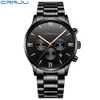 Crrju Men kwarc ze stali nierdzewnej Watch Waterproof Timing Luminous Calendar Mens Watches Top Marka luksusowa zegarek Relogio Masculino268t