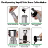 Caffettiera Pot Mocha Cold Brew Cafetera Filtro Caffettiera Strumento percolatore per infusore per tè in vetro spesso a prova di perdite