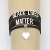 Infinity Leather Bracelets Black Lives Matter Jesus Heart Love Letters Charm Fashion Braid Wrap Bracelet Bangles for Men Women Jewelry Gifts