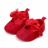 Infant Girls Shoes First Walkers Recém-nascidos macios 0-18 meses Flores Flock Babies Sapatos para bebê à prova de skid