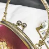 Żeńska aksamitna perła torebka na ramiona torby krzyżowe Vintage Velor Heart Design Evenor Wedding Party Bride Clutch Worka Purse2290