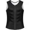 Merk Men039s Body Shaper Compressie Afslanken Shirt Mannen Zweet Shirts Zip Sauna Hemdjes Mannen Zilver gecoat Taille Trainer Sha2139430