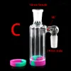 New 14mm Male Glass Ash Catcher with colorful 22ML 11ML 5ML silicone contain straight water pipe glass bong oil rig for smoking pipes