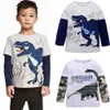 Bebê meninos dinossauro t camisa para o outono infantil crianças meninos meninas camisetas roupas de algodão da criança topos camisa