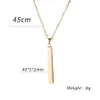 Stainless Steel Bar Pendant Necklace Fashion Gold Rose Gold Silver Solid Blank Bar Charm Pendant For Buyer Own Engraving Designer Jewelry