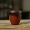 Tazza da tè in ceramica con smalto ruggine Porcellane Forno Cambia tazza rossa Pinming Tazza da tè vintage Accessori per il servizio Decorazioni per la casa