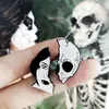 Dead Lovers Woman Skeleton Face Enamel Pins Custom Skull Brooches Bag Clothes Lapel Pin Badge Punk Cool Jewelry Gift