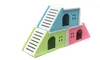 Bricolage italique petite maison de hamster Pet Hamster maisons lit Cage nid hérisson cochon d'inde château jouet bleu rose vert