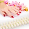 240 stks / set volledige hoes natuurlijke valse nep spijkers kunst tips mat pure kleur ovale kunstmatige manicure nagel tips
