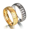 Vintage zilveren rvs band ringen voor mannen vrouwen gouden kleur gegroefde gegraveerde ringen betrokkenheid trendy sieraden