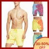 Shorts de praia de homens mudam a cor da praia de praia rápida descoloração de alta temperatura machos shorts de corrida natação de verão