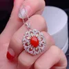 925 bijoux en corail rouge en argent pour un usage quotidien 7mm * 9mm pendentif en corail précieux naturel cadeau d'anniversaire pour femme