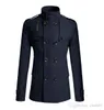 Mens Designer Winter Jackets Stand Collar Long Length Trench Coat Male Casual Overcoat Casacos Punk Windbreaker