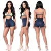 Moda Mulheres Verão Alto Cintura Denim Shorts Jeans Mulheres curta 2019 New Femme Push Up Skinny Slim Denim Shorts