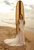 Beach Dresses Mermaid V Neck Lace Appliqued Backless Bridal Gowns Sweep Train Boho Country Wedding Dress Robe De Marie