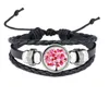 18mm Snap Buttons Tree of Life Charm Bracelet Bangles Leather Bracelet Punk Style Women Men Jewelry Gift B049