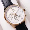 Роскошные часы высокого качества для мужчин 44 мм All Pointer Work Chronograph Quartz Watch Leather Boss Business Waterproof Designer Watch