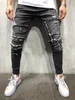 Pantalon de crayon noir fashion slim ajustement crayon printemps skinny denim jean jeans motard hiphop skateboard jean pantalon