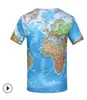 World Map T-shirt Funny T Shirts Summer Fashion Anime Tshirt 3D T Shirt Mens Clothing Tops Tees