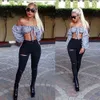 New Women Slim Fit Jeans Ripped Holes Girls Pants Stretch Fabric Vintage Black Jeans for Female