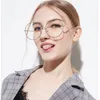 여성 안경 액세서리 대형 금속 선글래스 프레임 라운드 프레임 클리어 렌즈 여성 안경 안경 안경