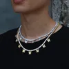 Affascinante collana per uomo e donna color oro argento con collana di farfalle CZ completa con gioielli con ciondoli a catena da tennis