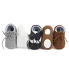 Nyfödda babyskor Första vandrare Crib Baby Moccasins Soft Bottom Pu Leather Boys Footwear