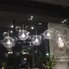 Bola de vidro transparente sala estar lustres art deco bolha lâmpada tons lustre iluminação interior moderna restaurante iluminacao1924