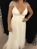 2019 robes de mariée bohème occasionnelles style campagnard, plus la taille pure dentelle Boho robes de mariée sexy dos nu plongeant robe de mariage de cou V personnalisé