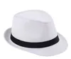 Chapeaux de paille Panama Fedora doux mode hommes femmes casquettes à bord avare 6 couleurs choisir 10pcslot1243297